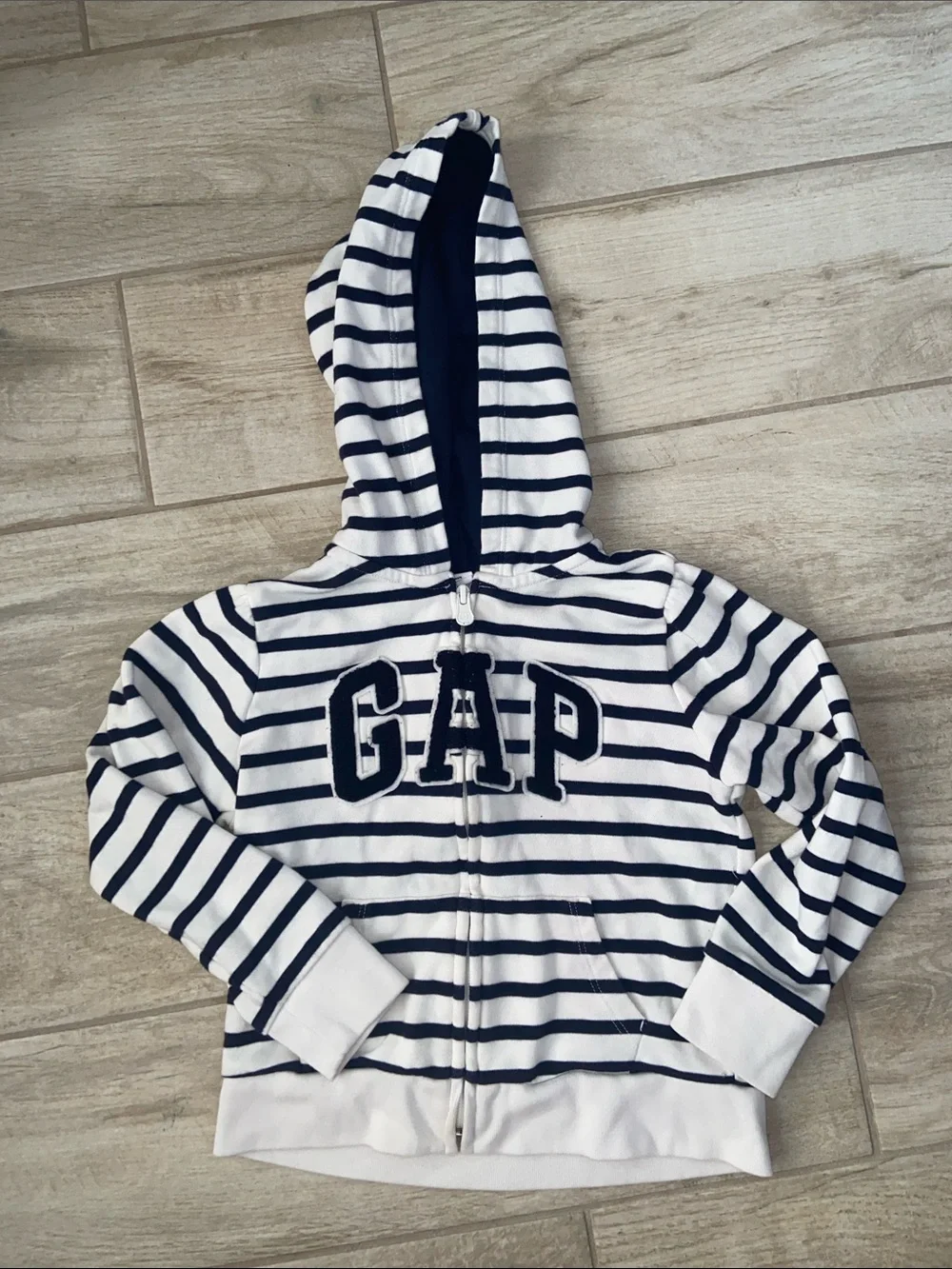 GAP Navy & White Striped Hooded Sweatshirt Top Polka Dot and floral Tights Pants